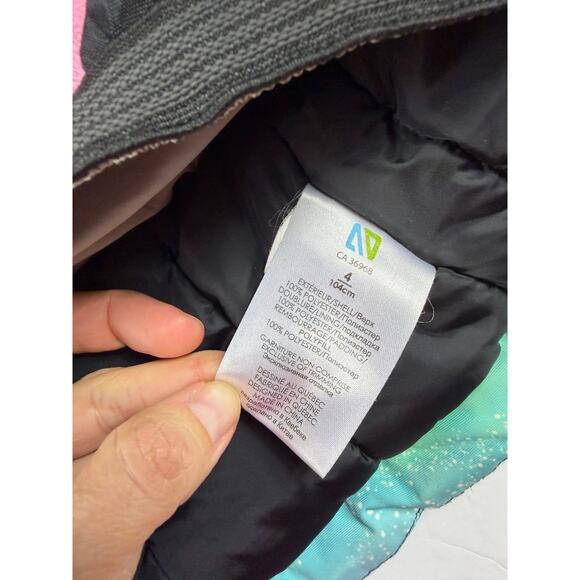 Noruk Kids Hooded Winter Jacket Rainbow Galaxy Print Size 4 (104 cm) - Picture 8 of 9